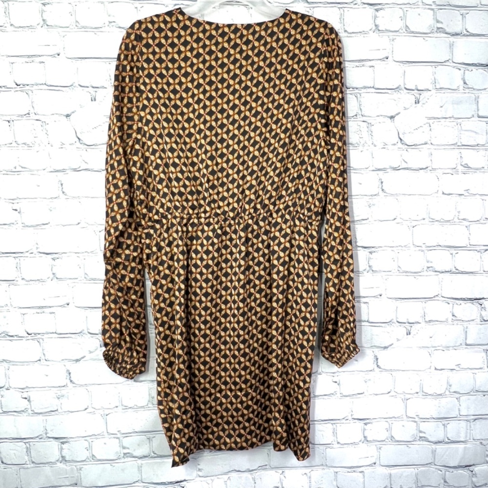 🚫•👗NWT($138) |•MINKPINK•| Valentina Mini Dress Knotted Twist Front Long Sleeve M - Picture 3 of 15
